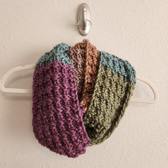 Handmade Colorful Loom Knit Infinity Scarf - Picture 6 of 6